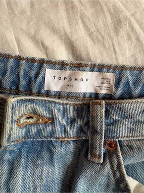Topshop Light Blue Mom Jeans with Contrast Stitching